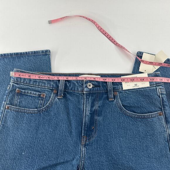 Abercrombie & Fitch Women's Dark Marble Mid Rise 90s Straight Jeans Size 30 - Picture 7 of 11